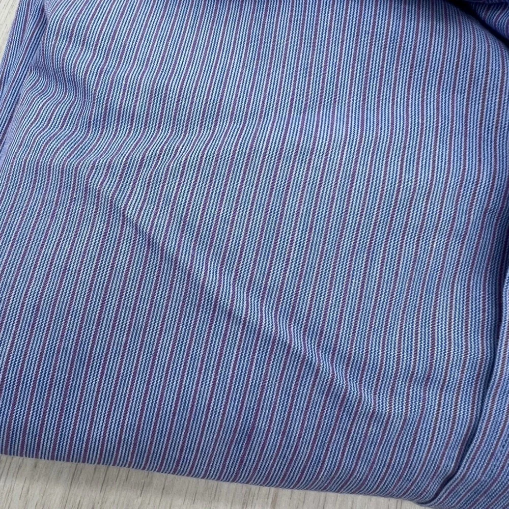 Tommy Hilfiger American Classics Blue Purple‎ Striped Dress Shirt 17.5 32-33